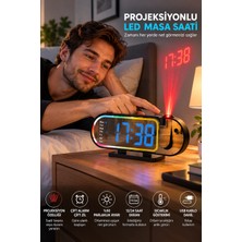 Nemere Modern LED Masa Saati Dijital Ekranlı Alarm Parlaklık Ayarlı 12 24 Saat Sıcaklık Göstergeli Ne