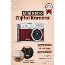 Torima Mini Dijital Kamera Selfie Video Mini Vlog Kamerası Mini Anahtarlık 1080P CMR35 Bordo