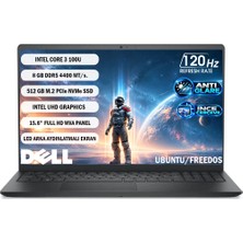 Dell Pro 15 Essential Intel Core 3-100U 8gb 512GB Fhd 15.6" 120Hz Ubuntu PV15250 Notebook