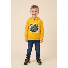 Crassi Erkek Çocuk Sweatshirt Kapüşonlu Baskılı 2 Iplik Polarlı Şardonlu %100 Pamuk