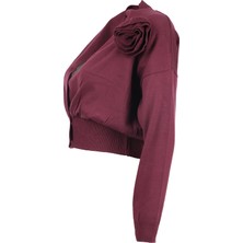Unique Mode Minimalist V Yaka Uzun Kol Kadın Crop Hırka