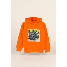 Crassi Erkek Çocuk Sweatshirt Kapüşonlu Baskılı 2 Iplik Polarlı Şardonlu %100 Pamuk