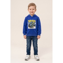 Crassi Erkek Çocuk Sweatshirt Kapüşonlu Baskılı 2 Iplik Polarlı Şardonlu %100 Pamuk