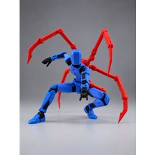 M&D Design Dummy 13 V1.5 Spider Kollar Hareketli Aksiyon Figür Seti - Örümcek Robot (Mavi-Kırmızı) Stand Hediyeli