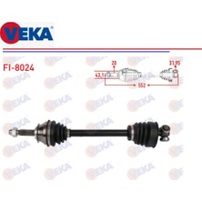 Komple Aks Sol Fiat Uno 70 70s 70sx 1,4i 1992-2000 552 Mm 7637734 Veka