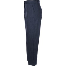 Unique Mode Minimalist Çizgili Midi Kadın Pantolon - Yüksek Bel