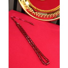 Anemore Collection Ithal Toz Kehribar Tesbih Kesme Kesim Kırmızı