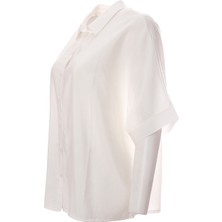 Canel Minimalist Oversize Kısa Kol Gömlek - Gömlek Yaka - Günlük