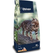 Obivan Premium Sterilised Kısırlaştırılmış Kedi Maması Somonlu 10 kg - Hipoalerjenik, Tüy Dökülmesini Azaltan, Kolay Sindirilen, Bağışıklık Destekleyici, Yüksek Proteinli Mama