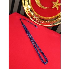 Anemore Collection Ithal Toz Kehribar Tesbih Kesme Kesim Lacivert
