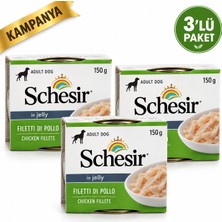 Schesir Jelly Tavuk Fileto Jöle Içinde Yetişkin Köpek Konservesi 3 x 150 G
