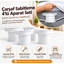 Decopat Çarşaf Sabitleyici 4'lü Set – Yatak Çarşafı Kaymasını Önleyici Aparat, Görünmez Çarşaf Tutucu