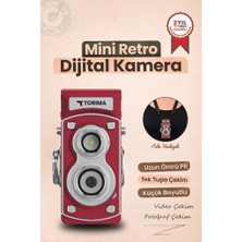 Torima Mini Retro Dijital Fotoğraf Makinesi Video Kamera 1080P CMR44 Kırmızı