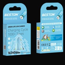 BataryaBank CR123A 16340 3.7V 850MAH Şarjlı Li-Ion Pil USB Kablolu 2'li Ambalaj