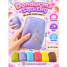 KRUXON 🍦 Simli Dondurma Squishy – Sık Bırak Yumuşak Oyuncak 12 × 9 × 3 cm