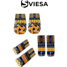 Sviesa Turuncu 15 LED T10 Park Ampulü, Plaka, Tavan, Iç Ortam Aydınlatma Dipsiz LED Ampül 15 Ledli 2 Adet