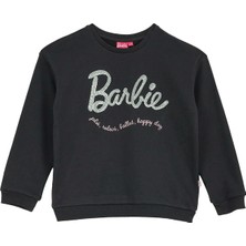 Barbie Antrasit Kız Çocuk Baskılı Sweatshirt BRB6WG-SWT6617