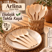 Arlina Home Kids 16 cm Ekolojik Tahta Kaşık 25 Li