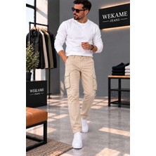 Wkm Erkek Gabardin Slim Fit Kargo Pantolon