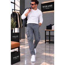 Wkm Erkek Gabardin Slim Fit Kargo Pantolon