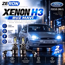 OtoÇizgi Ford Focus Xenon H3 Buz Mavi LED Far Ampulü 12V 2 Adet Yüksek Aydınlatma Kolay Montaj