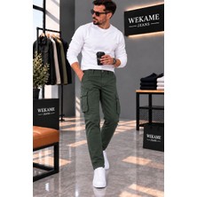 Wkm Erkek Gabardin Slim Fit Kargo Pantolon