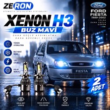 OtoÇizgi Ford Fiesta Xenon H3 Buz Mavi LED Far Ampulü 12V 2 Adet Yüksek Aydınlatma Kolay Montaj