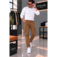 Wkm Erkek Gabardin Slim Fit Kargo Pantolon