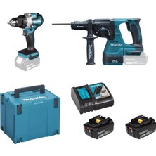 Makita DLX2522TJ Akülü Ikili  Kombo Set 18 Volt -5,0 Ah (DHR243 +DDF489)