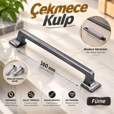 Nzb Metal Kulp Kulpu Füme Düz 160 mm Mobilya Çekmece Mutfak Dolabı Dolap Kulpları Kulbu
