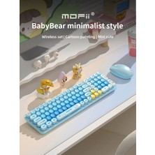 Mofii Mofıı Baby Bear Kablosuz Klavye Mouse Seti 2.4g Ayıcık Tasarımlı 85 Tuş Kompakt Sevimli Set