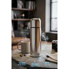 Decopat Çift Kat Paslanmaz Çelik 700 ml Termos Inox (Çay Kahve Piknik Kamp Outdoor Ofis Otel Kafe Okul)