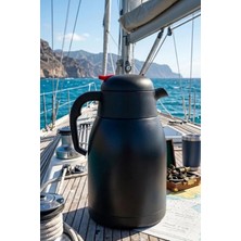 Decopat 2 Litre Çift Kat Paslanmaz Çelik Termos Siyah (Çay Kahve Piknik Kamp Outdoor Ofis Otel Kafe Okul)