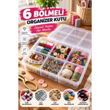Grimor Life 6 Bölmeli Plastik Organizer Düzenleyici Kutu – Takı, Makyaj, Aksesuar ve Çekmece Içi Düzenleyici