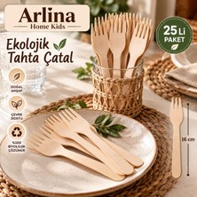 Arlina Home Kids 16 cm Ekolojik Tahta Çatal 25 Li