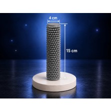 Alvera Dikenli Masaj Silindiri 15 x 4 cm Ayak ve Kas Masaj Rulosu - Gri