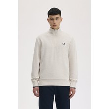 Fred Perry Erkek Dik Yaka Yarım Fermuarlı Pamuk Karışımlı Uzun Kollu Sweatshirt
