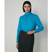 Machka Yakası Bağlamalı Ipek Bluz MW6250006014025