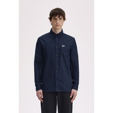 Fred Perry Erkek Düğmeli Yaka Uzun Kollu Pamuklu Gömlek Yama Cepli
