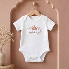 Igigi Collection Igıgı Arapça Yazılı Küçük Prenses Baskılı %100 Pamuk Unisex Bebek Zıbın