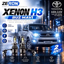 OtoÇizgi Toyota Hilux  Xenon H3 Buz Mavi LED Far Ampulü 12V 2 Adet Yüksek Aydınlatma Kolay Montaj