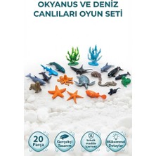 Farbu Oyuncak Okyanus ve Deniz Canlıları 20 Adet Esnek Eklemli Detaylı ve Gerçekçi Eğitici Öğretici Oyuncak Seti