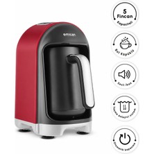 Emsan Kumda Türk Kahve Makinesi Cherry Red 5 Fincan Kapasiteli 735 W