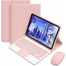 Microcase  Lenovo Tab P11 2.nesil Uyumlu Bluetooth Touchpad Klavye+Bluetooth Mouse+Standlı Kılıf Pembe -Bkk7
