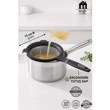 Muf Home Tencereye Takılabilir Paslanmaz Çelik Tel Süzgeç 15 cm 350 ml - Bpa Içermez Saplı Pratik Süzgeç