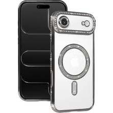 Bezos Apple iPhone 17 Air Uyumlu Joke Simli Magneticsafe Kılıf - Gümüş