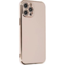 Bezos Apple iPhone 12 Pro Max Uyumlu Kılıf Volet Silikon - Pembe