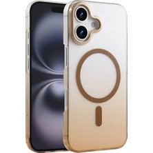 Bezos Apple iPhone 16 Plus Uyumlu Glossy Magsafe Kapak - Çöl Titanyum