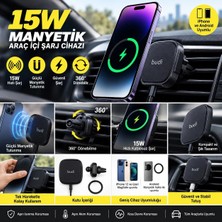 Jolita iPhone 16 Pro Uyumlu 15W Manyetik Kablosuz Şarjlı Araç Içi Telefon Tutucu – 360° Döner Havalandırma Aparatı