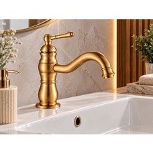 Yedi Yapı Retro Lavabo Bataryası Mat Gold